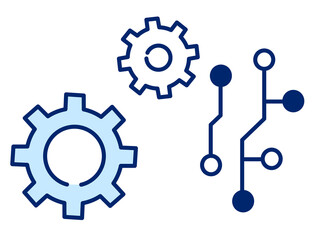 Vector illustration of a flat design gear icon