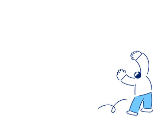 Vector person Illustration  – Flat Design Character with Raised Hands