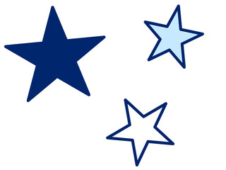 おしゃれなフラットデザインの星／イラスト素材