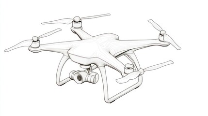 Outline of a drone with camera