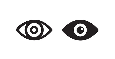 Eye icon set. Eyesight outline sign. Retina scan eye icon collection. see view icons eyesight symbol invisible eye hide icon, incognito icon no eye view hidden icon set. vector illustration eps 10.