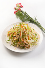 Chinese toon sprouts and smoked black tofu shreds