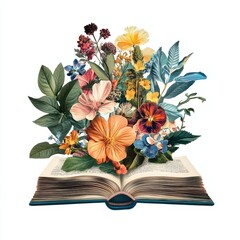 Flower Collage book flowers illustration pattern.