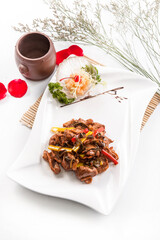 Baked cod with French sauce