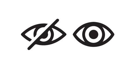 See and unsee eye icon. Eyes icon vector collection. Look and Vision icons.vector illustration eps 10.