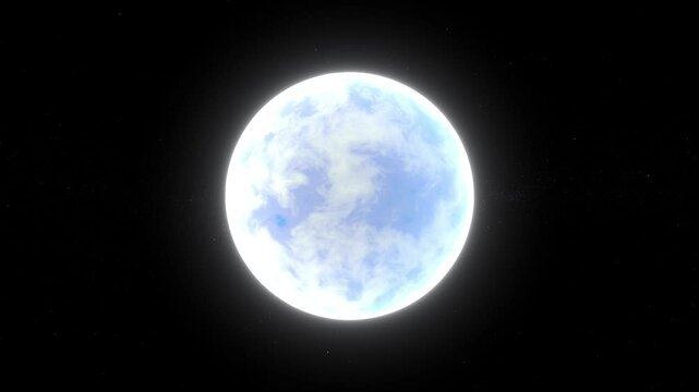 Animation of a White Dwarf Star in Deep Space