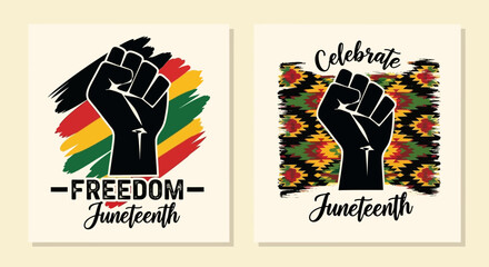 Juneteenth T-Shirt Design &ndash; Freedom Symbol with Pan-African Colors