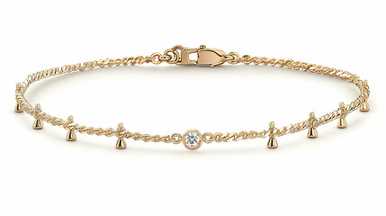 Fototapeta premium Elegant Gold Bracelet with Small Diamonds