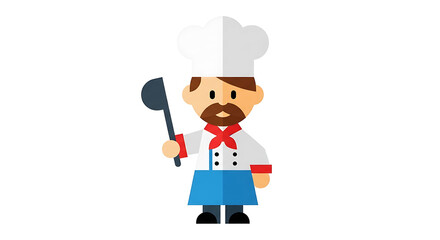 Cartoon Chef with Ladle Illustration