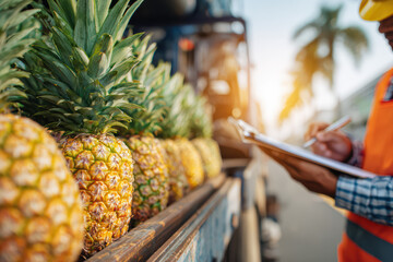 trailer loaded with pineapples