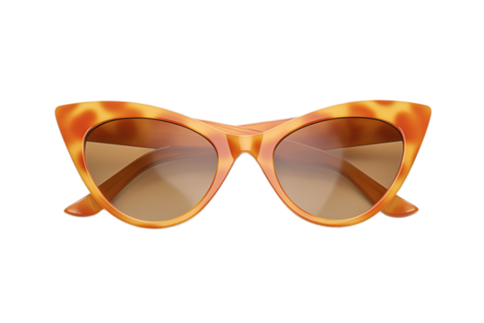 Vintage Cat Eye Sunglasses Orange Brown uv lens   