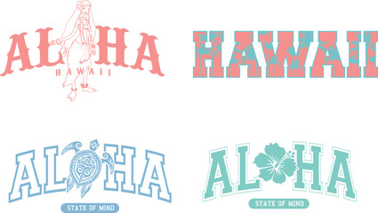 Aloha Hawaii Vintage Shirt Design vector © namsai
