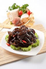 Rice pepper bitter melon with black fungus sauce