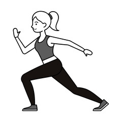 Woman Doing Yoga. Single Line Drawing Style Illustration with Editable Stroke
