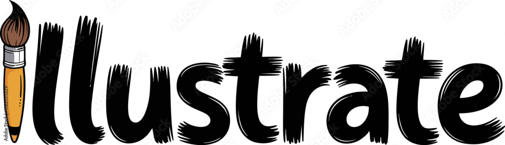 Poster illustrate design with brush for creative projects and artistic expression concept vector graphics a
