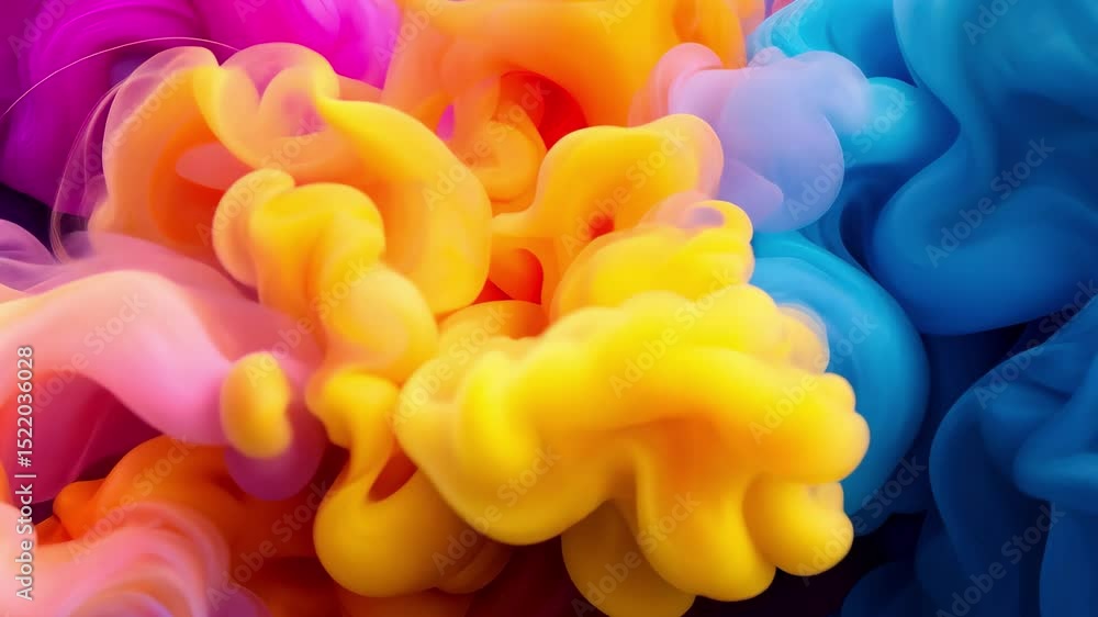 Poster vivid clouds of colors swirl and blend in a captivating display resembling an abstract painting crea