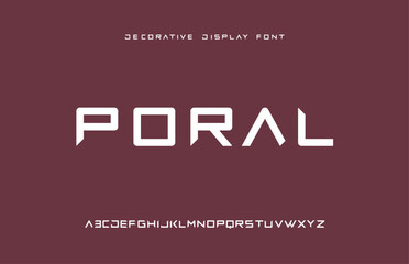  MInimal Alphabet Tech font, typography font logos fashion vector illustration