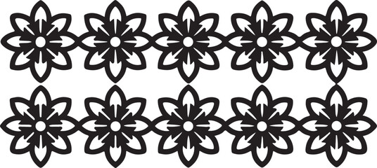 Black and white seamless floral pattern vector design