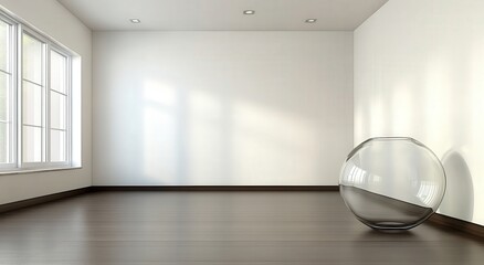 Empty Modern Room with Glass Vase
