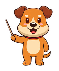 Fototapeta premium ポインターを持って説明している犬
