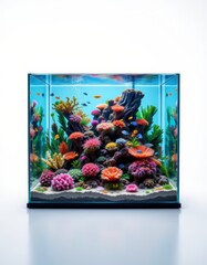 Colorful Reef Aquarium with Fish