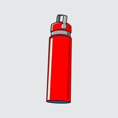 A red tumbler cartoon illustration isolated on a light background
