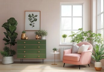 Modern Pastel Living Room Interior Design