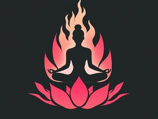 Flat style yoga woman illustration set: Multiple pastel poses with mat and leaf elements on white background. Minimalist doodle characters for fitness logos, health apps, digital content