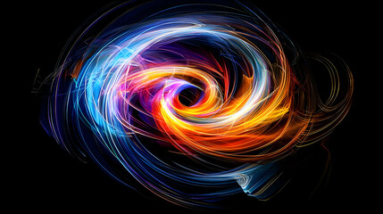 Colorful Abstract Spiral Design With Glowing Dots