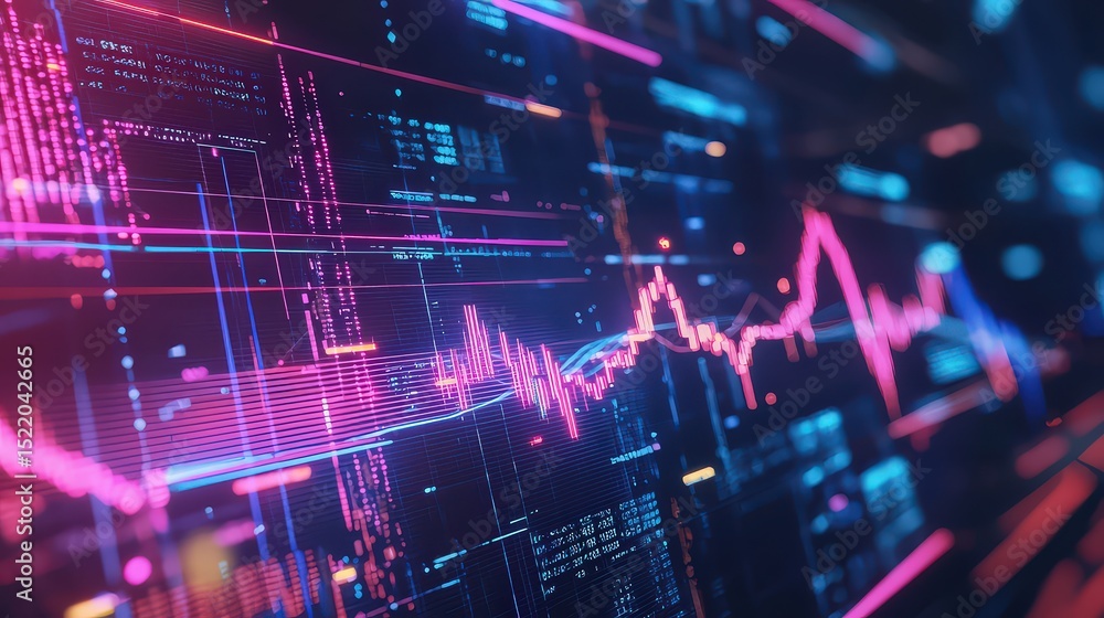 Poster Dynamic data visualization digital realm graphic display tech-infused environment abstract perspective data-driven insights