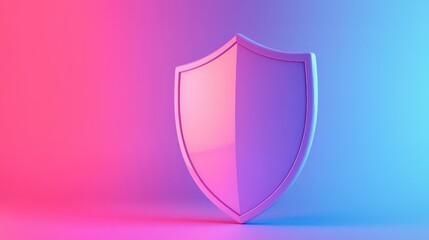 Digital shield icon representing security technology graphic design modern environment 3d perspective cybersecurity concept