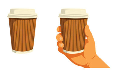 Coffee cup isolated and with handle, Flat design, Vector file.