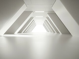 Abstract futuristic architecture realized through 3D rendering.