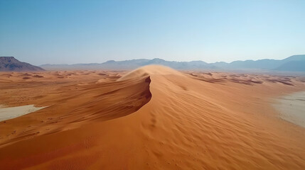 Vast Red Sand Dune Landscape Under Clear Sky