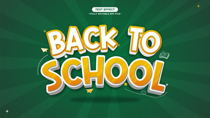 Back to School Banner with Text Effect and Fully Editable