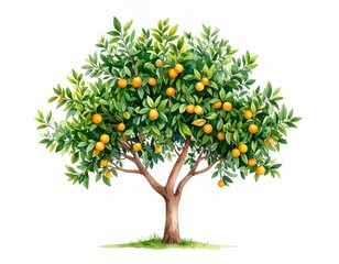 Fruit tree full of colorful fruits and berries in a garden setting