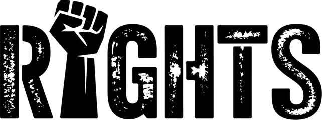 Rights movement illustration for social justice and equality black and white design for advocacy work editable stock vector illustration