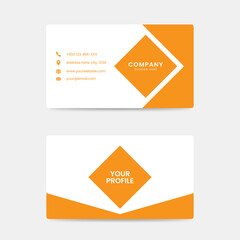 Clean and Modern  white and Orange Business Card Template – Minimalist Corporate Identity Design