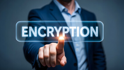 Naklejka premium Encryption security data protection technology concept for business
