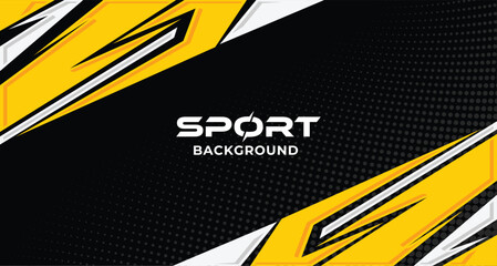 Abstract yellow and colorful sharp Background with Halftone Effect. Banner, Poster, or Sports Background for competition, football, world, championship. Scratch and Texture Elements For Design