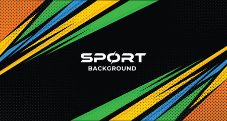 Abstract yellow and colorful sharp Background with Halftone Effect. Banner, Poster, or Sports Background for competition, football, world, championship. Scratch and Texture Elements For Design