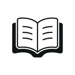 Minimal book icon, ideal for reading apps, education, libraries, study tools, and digital content.