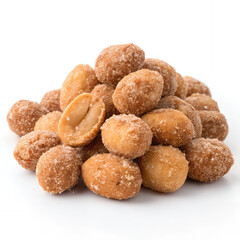Sugared Peanut Pile: A close-up view showcases a pile of sugared peanuts. The image exudes deliciousness. Each peanut reveals a hint of its nutty interior, promising a burst of flavor