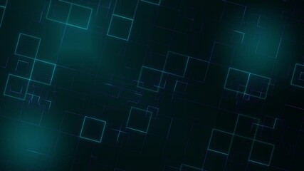 Glowing teal and purple squares on a dark background, perfect for abstract backgrounds, futuristic designs, tech themes, digital art.