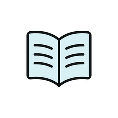 Minimal book icon, ideal for reading apps, education, libraries, study tools, and digital content.