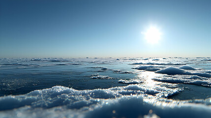 Arctic Ice Floes Under Bright Sun
