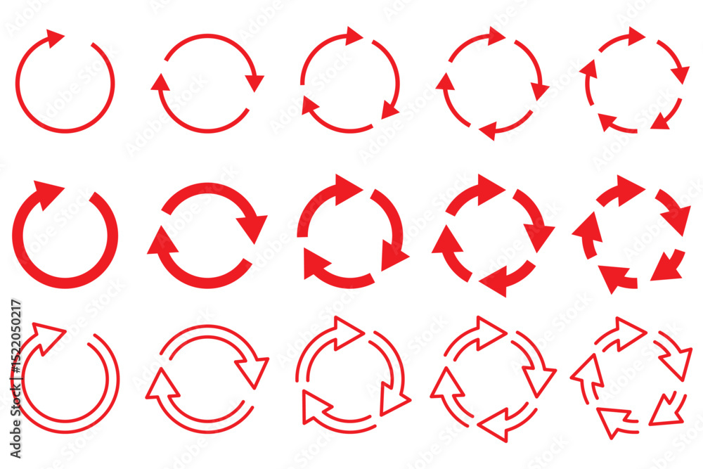 Poster circle arrow icon set. refresh and reload icon set. recycle arrow vector icon, recycling symbol, reu