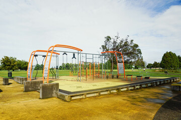Public playground at Lake Rotoroa in Hamilton, New Zealand.