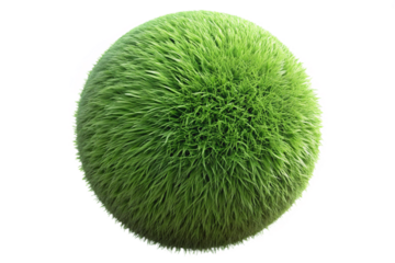 Round turf. A small world. A green carpet. 3D modeling.