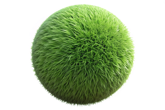 Round turf. A small world. A green carpet. 3D modeling.